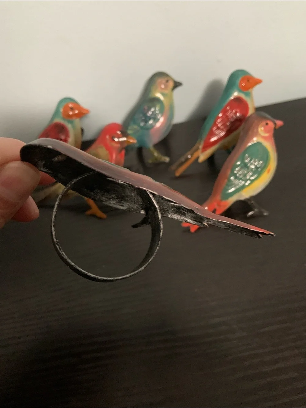 Bird Design Metal Napkin Rings Set of 6